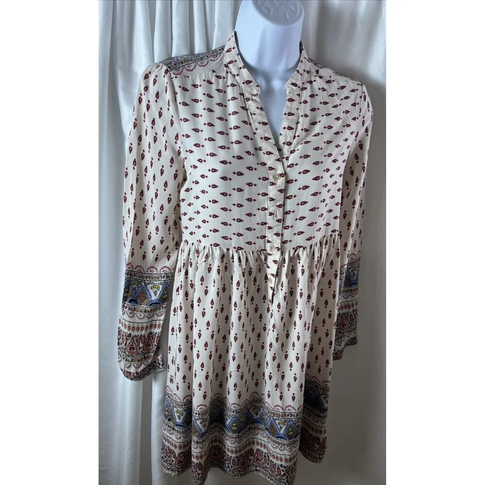 Chelsa & Violet Women’s Boho Tunic Dress Multicolor Size XS All Over Print Y2K - Picture 2 of 10